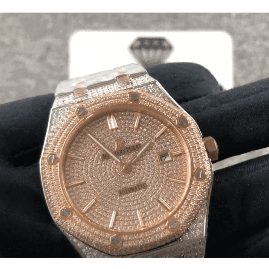 AP Royal Oak Iced Out Two-Tone 15400SR.OO.1220SR.01 Master Replica 1:1 - Image 3