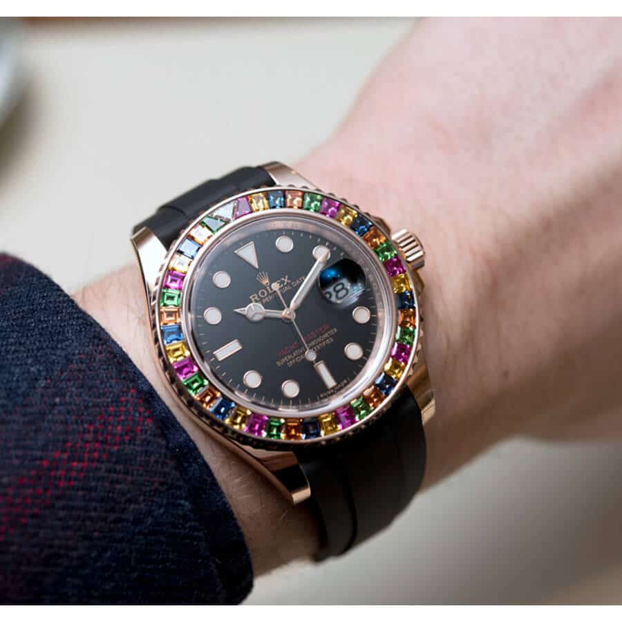 Rolex Perpetual Yacht-Master Gem-Set Bezel 116695 SATS Handcrafted Clone Quality - Image 4