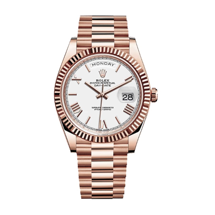 Rolex Day-Date 228235 “White Dial” Signature Replica 1:1
